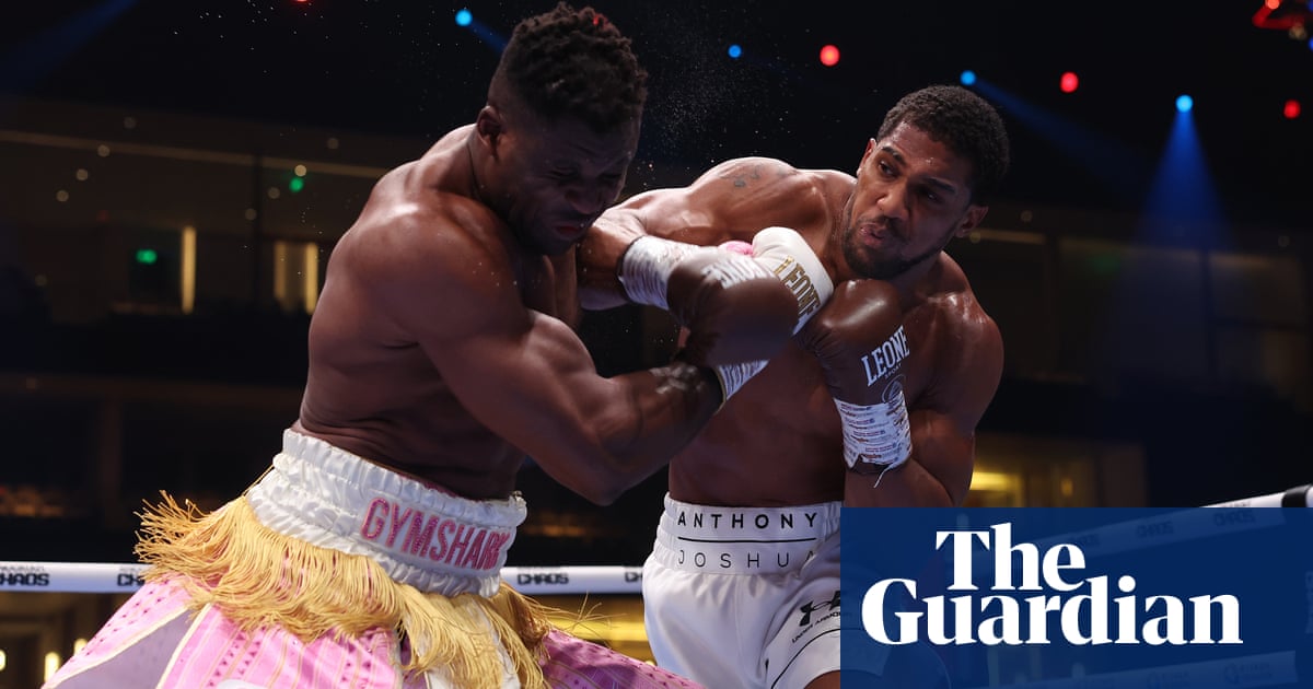 'I didn't feel the punch': Joshua drops Ngannou in two-round knockout – video | Sport