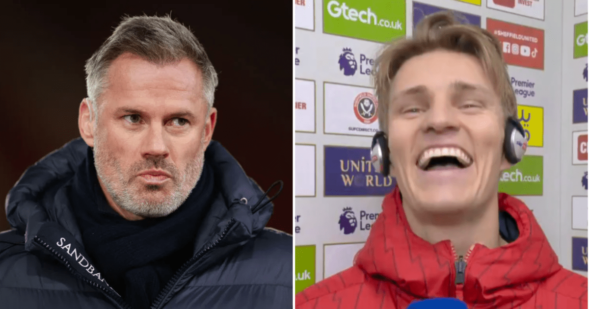 Arsenal's Martin Odegaard 'scared' to celebrate in front of Jamie Carragher | Football