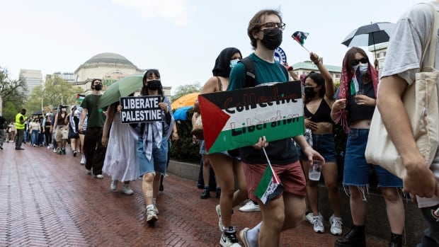 Columbia University starts suspending Israel-Hamas war protesters who won’t leave encampment