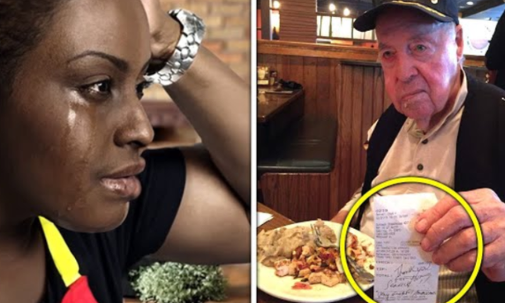 Black Waitress Feeds Homeless Man, Then He Gives Her A Note. Reading It, She Bursts Into Tears!