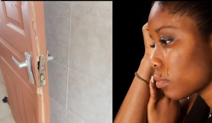 Sad Incident as Angry Husband Breaks Bathroom Door After Wife Locked Herself to Check Messages on His Phone