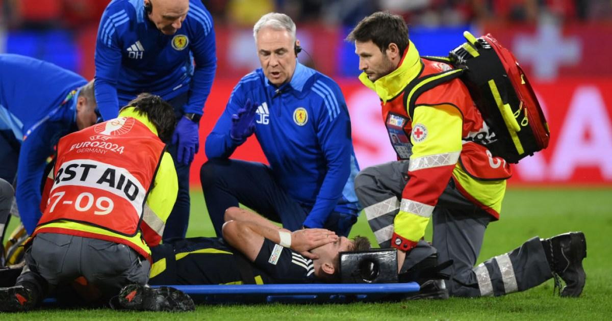 Kieran Tierney injury update after Scotland Euro 2024 star is stretchered off in Switzerland draw | Football