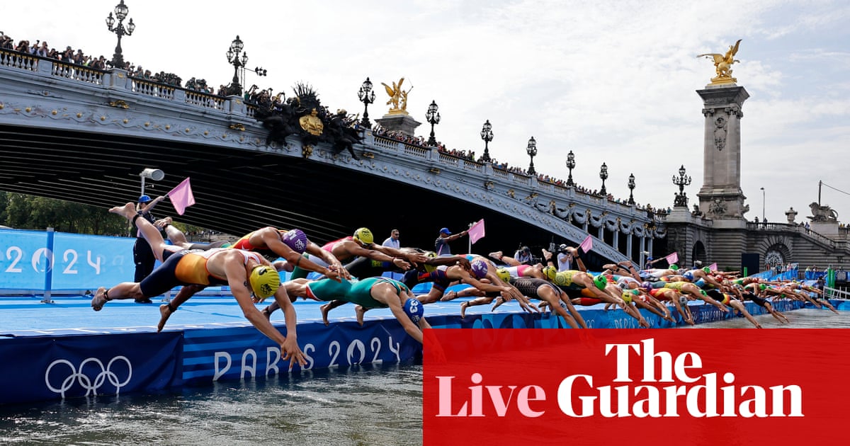 Paris 2024 Olympics day five: men’s triathlon, Beaugrand wins women’s race for France – live | Paris Olympic Games 2024