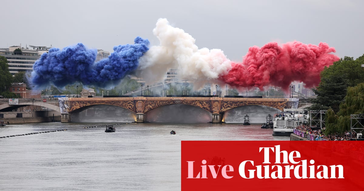 Paris 2024 Olympics: opening ceremony boats take teams down Seine as Lady Gaga performs – live | Paris Olympic Games 2024