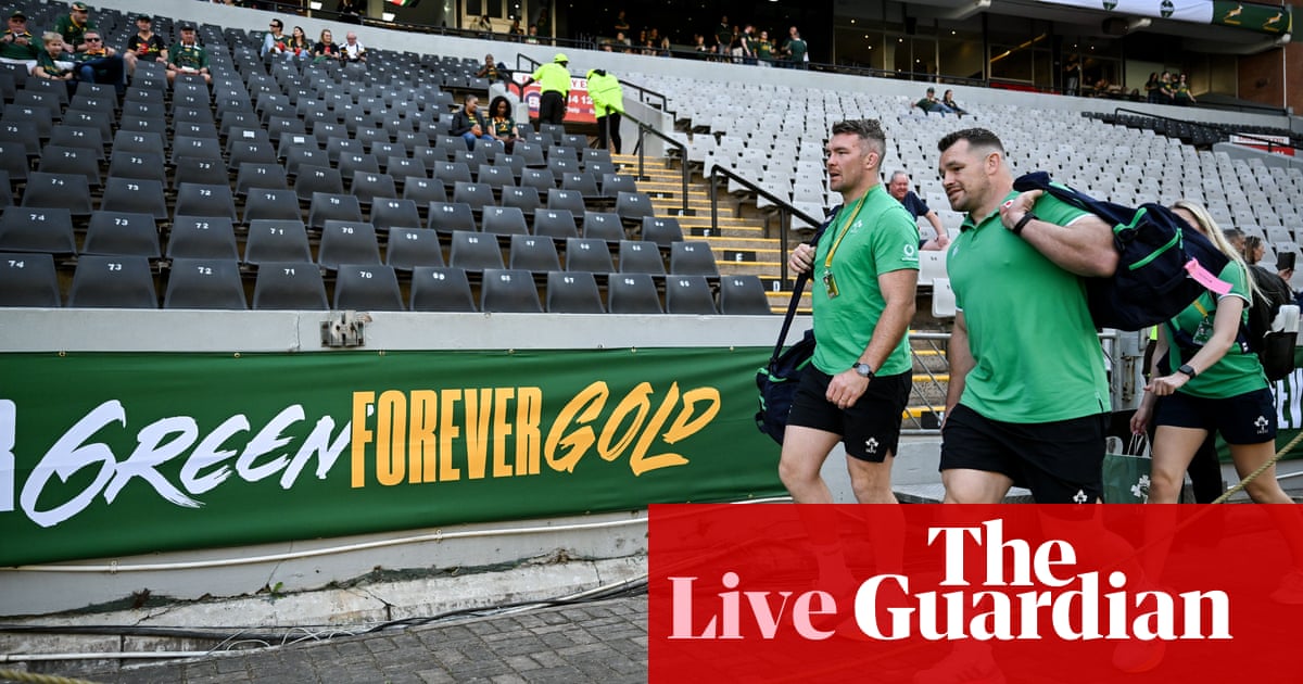 South Africa v Ireland: second men’s rugby union Test – live | Rugby union