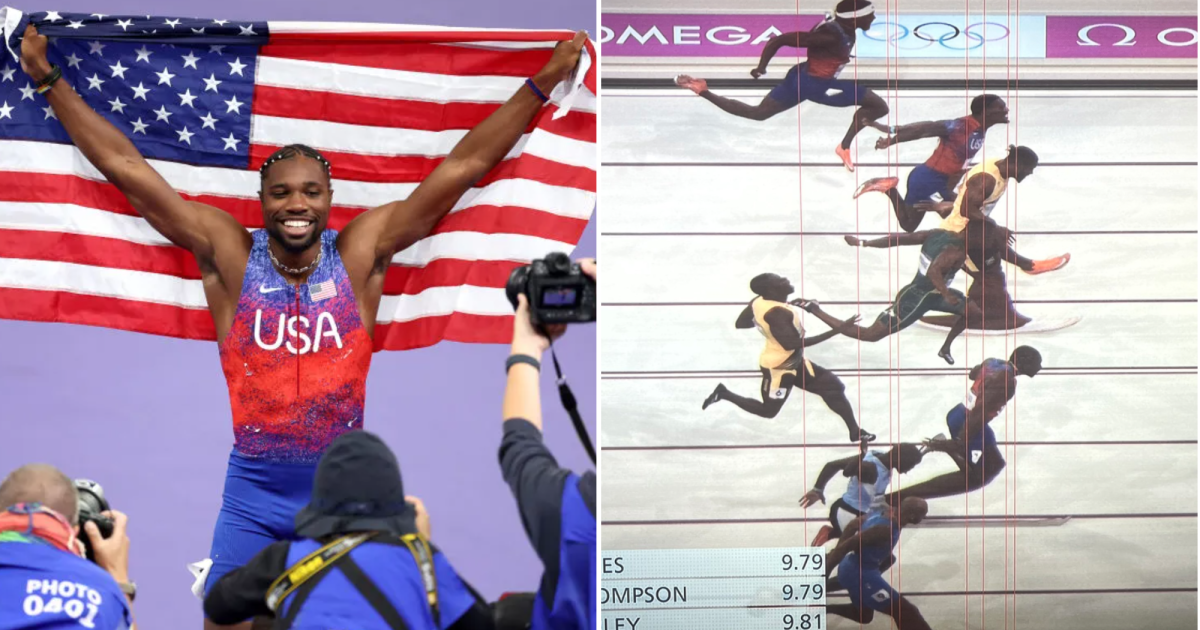 Incredible picture shows Noah Lyles won 100m Olympic gold by barest of margins