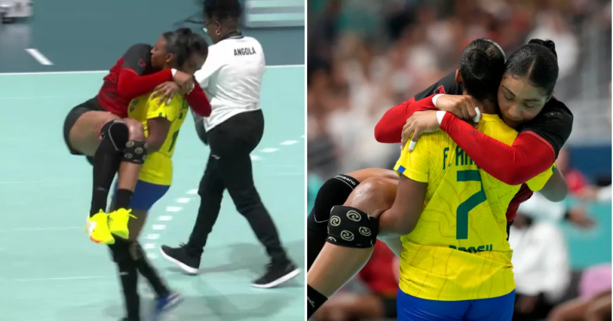 The beautiful moment injured Olympic athlete is carried off court by her opponent