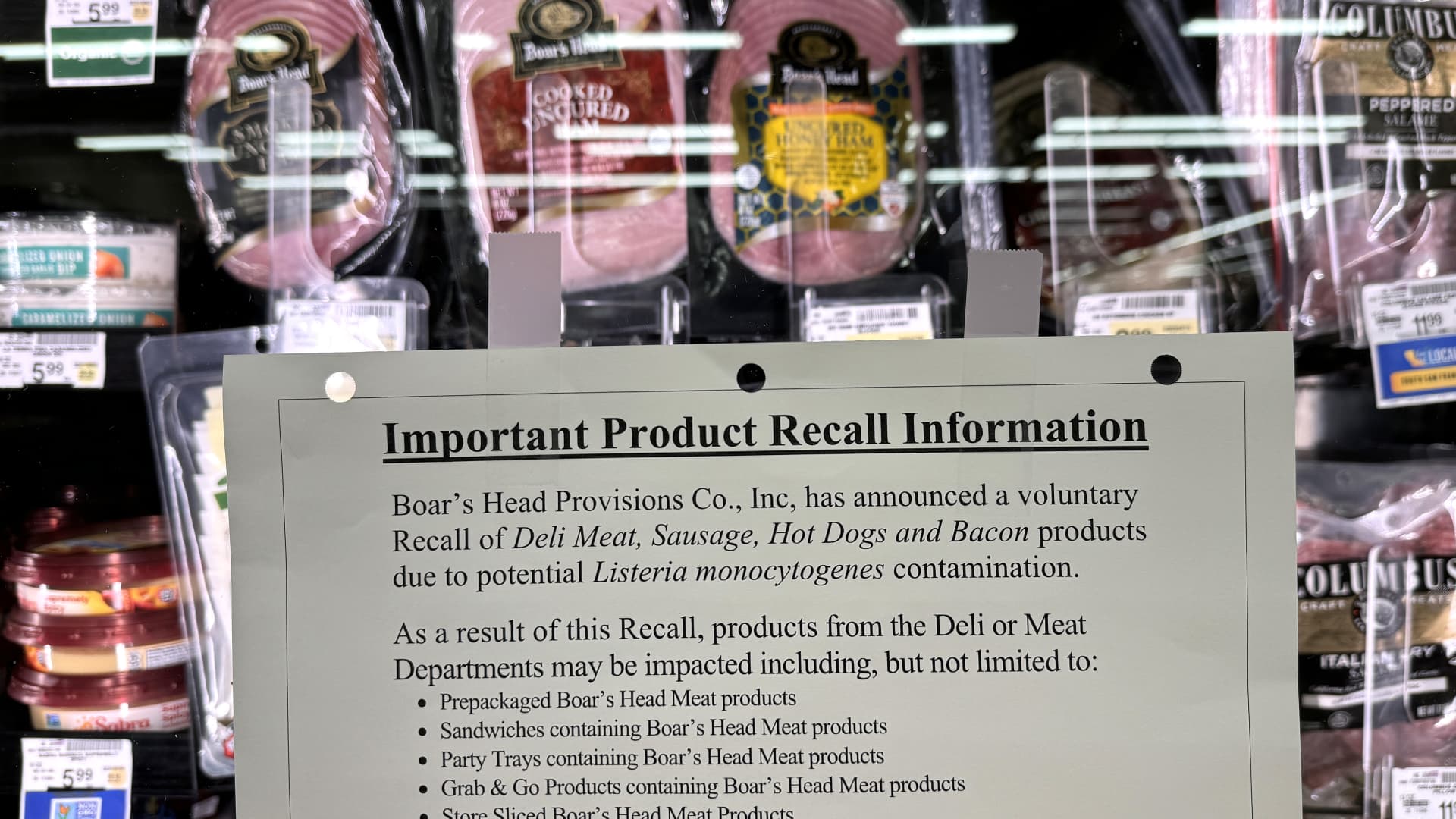 Boar's Head closes Virginia plant tied to listeria outbreak