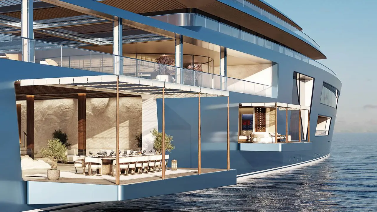 This gigayacht has a glass-bottom pool and stunning underwater lounge