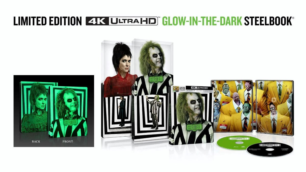 Beetlejuice Beetlejuice 4K Blu-ray Pre-Orders Include A Glow-In-The-Dark Steelbook Edition