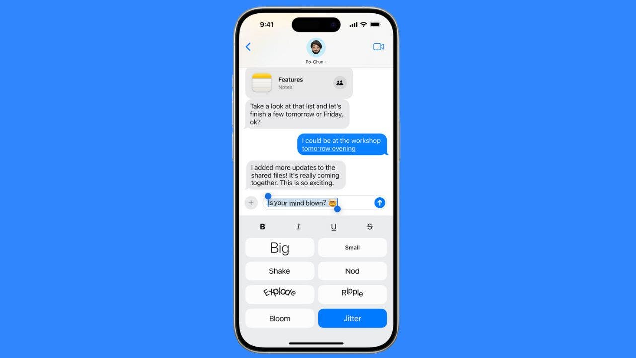 iOS 18’s new text formatting and effects in messages