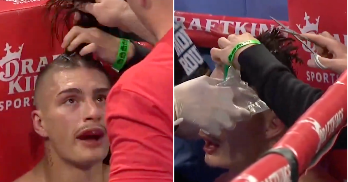 Boxer given impromptu makeover as he is forced to have mid-fight haircut