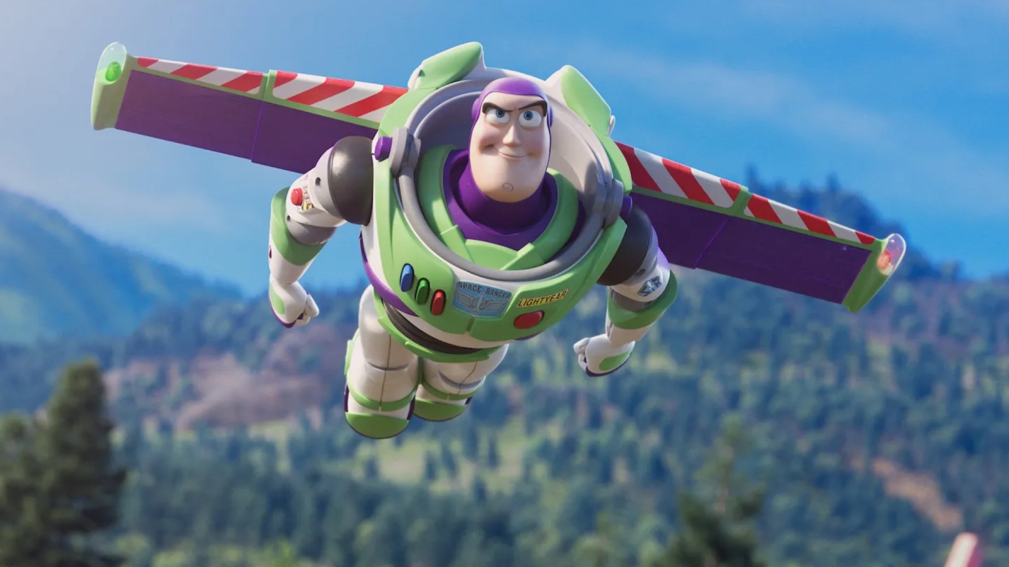 Buzz Lightyear flying in Toy Story 4