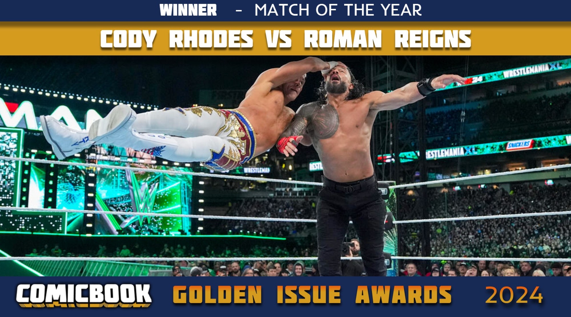 Cody Rhodes vs. Roman Reigns Wins Best Wrestling Match of 2024 (Golden Issue Awards)